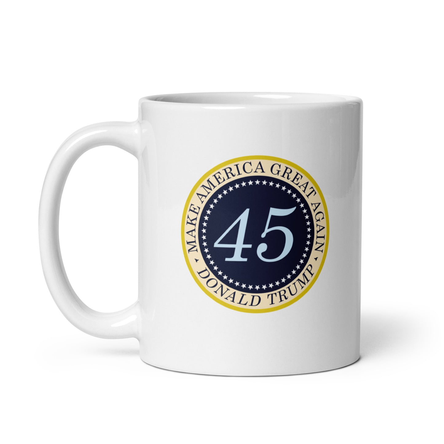 45 MAGA - White Glossy Mug