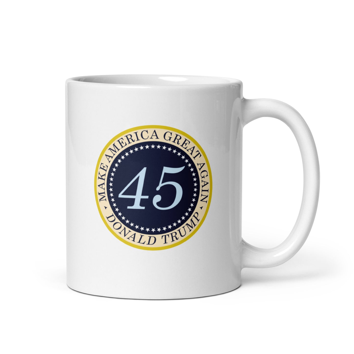 45 MAGA - White Glossy Mug